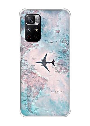 Чохол з потовщеними кутами на xiaomi redmi note 11 5g :: подорожі. карта (принт 317)