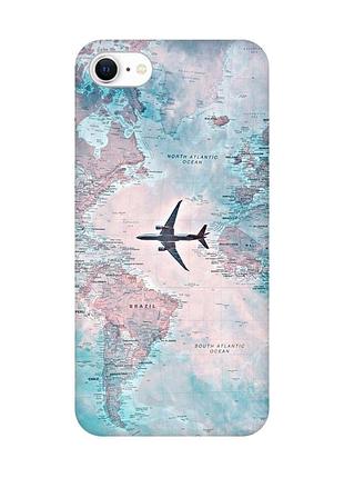Чехол на iphone se 2020 :: путешествия. карта (принт 317)