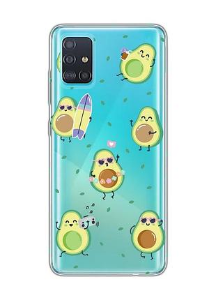 Прозрачный чехол на samsung galaxy a51 :: авокадо на отдыхе (принт 302)