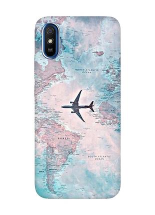 Чохол на xiaomi redmi 9a :: подорожі. карта (принт 317)