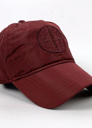 Кепка stone island коллекции nylon metal, размер m, цвет красный бордовый