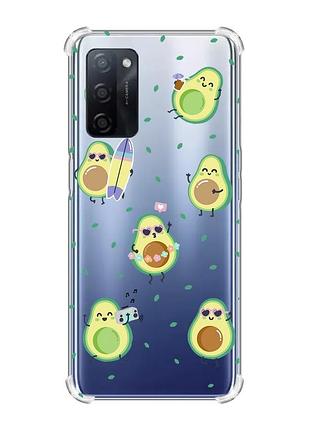Чехол с утолщёнными углами для oppo a55 :: авокадо на отдыхе (принт 302)
