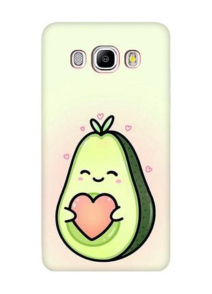 Матовий чохол з червоними боками на samsung galaxy j5 (2016) j510 :: кавай авокадо з сердечком (принт 310)