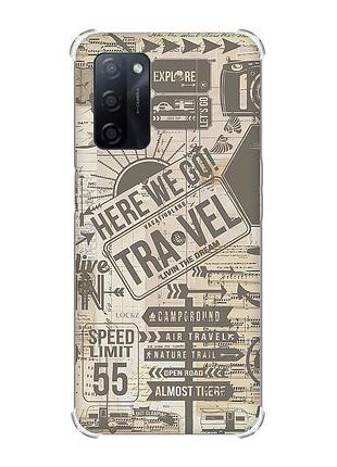 Чехол с утолщёнными углами для oppo a55 :: путешествия (принт 324)