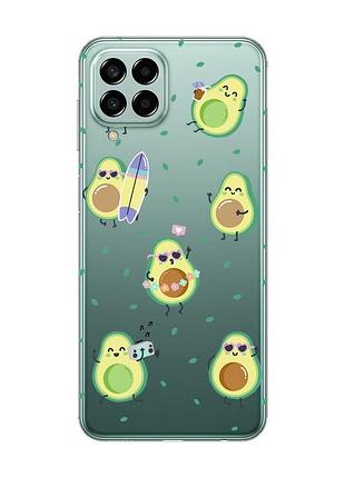 Прозрачный чехол на samsung galaxy m33 5g :: авокадо на отдыхе (принт 302)