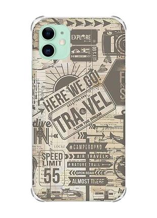 Чехол с утолщёнными углами для apple iphone 11 (6.1) :: путешествия (принт 324)