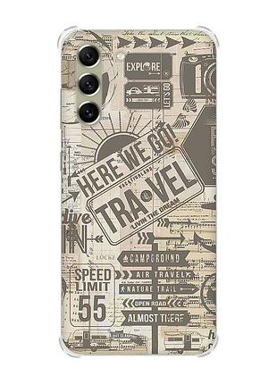 Чохол із потовщеними кутами на samsung s21 fe :: мандри (принт 324)