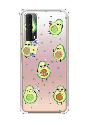 Чехол с утолщёнными углами для huawei p smart 2021 :: авокадо на отдыхе (принт 302)