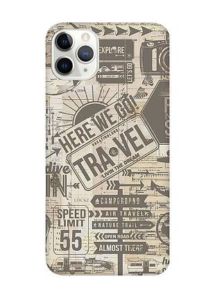 Матовый чехол с черными боками на iphone 11 pro (5.8) :: путешествия (принт 324)