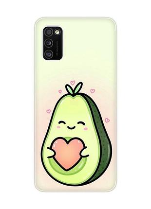 Чехол на samsung galaxy a41 :: кавай авокадо с сердечком (принт 310)