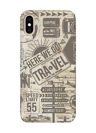 Матовый чехол с бирюзовыми боками на iphone xs max :: путешествия (принт 324)