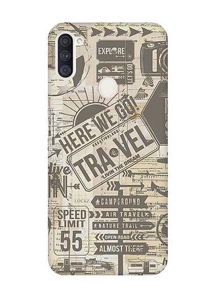 Матовий чохол з рожевими боками на samsung galaxy a11 :: мандри (принт 324)