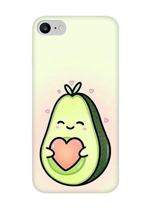Матовий чохол з рожевими боками на iphone 7/8 :: кавай авокадо з сердечком (принт 310)