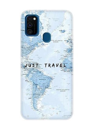 Чехол на samsung galaxy m30s/м21 :: путешествия. карта (принт 323)