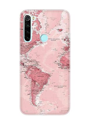 Чохол на xiaomi redmi note 8 :: подорожі. карта (принт 319)