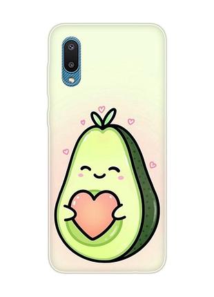 Чехол на samsung galaxy a02/a022 (2021) :: кавай авокадо с сердечком (принт 310)