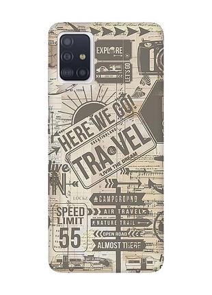 Матовий чохол з чорними боками на samsung galaxy a51 :: мандри (принт 324)