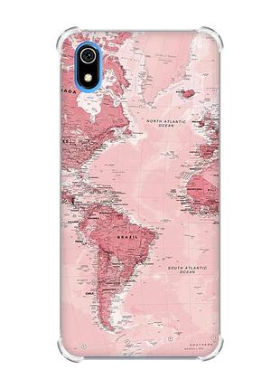 Чохол з потовщеними кутами для xiaomi redmi 7a :: подорожі. карта (принт 319)
