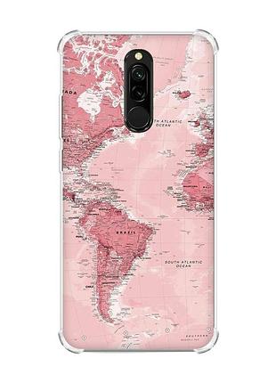 Чехол с утолщенными углами на xiaomi redmi 8 :: путешествия. карта (принт 319)