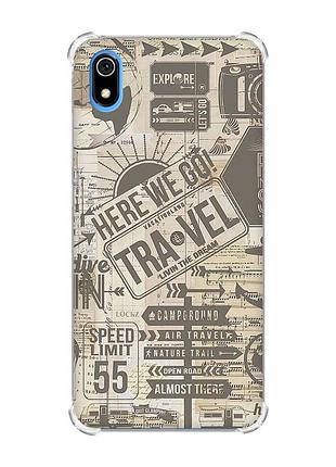 Чехол с утолщенными углами для xiaomi redmi 7a :: путешествия (принт 324)