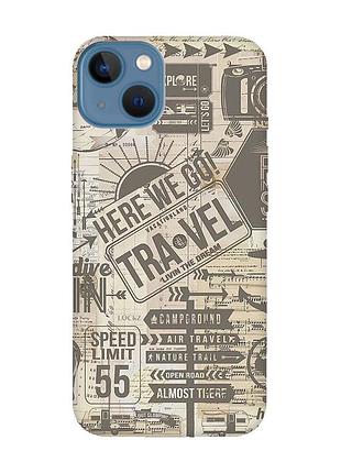 Матовый чехол с розовыми боками на apple iphone 13 :: путешествия (принт 324)