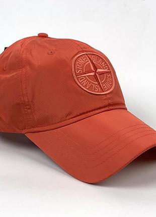 Кепка stone island коллекции nylon metal, размер m, цвет черный красный