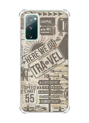 Чехол с утолщенными углами на samsung galaxy s20 fe :: путешествия (принт 324)