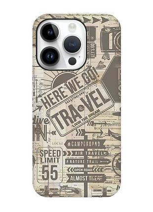 Матовый чехол с черными боками на apple iphone 14 pro :: путешествия (принт 324)