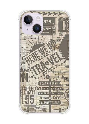 Чехол с утолщёнными углами на iphone 14 :: путешествия (принт 324)