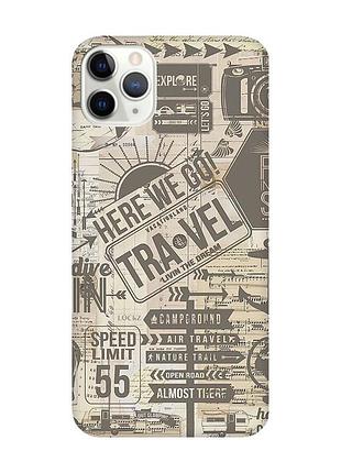 Матовый чехол с розовыми боками на iphone 11 pro (5.8) :: путешествия (принт 324)