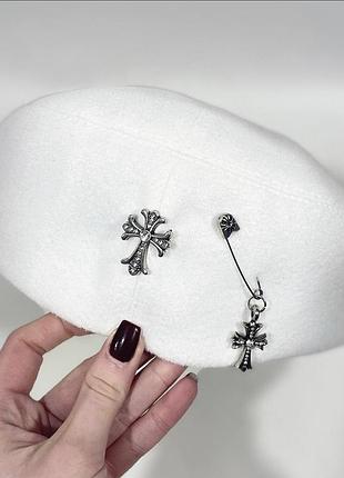 Кепі chrome hearts, кепі chrome hearts, бере chrome hearts, бере хром хартс, кепка хром хартс, кепі зимова білій