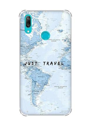 Чехол с утолщёнными углами на huawei y7 2019/y7 prime 2019 :: путешествия. карта (принт 323)