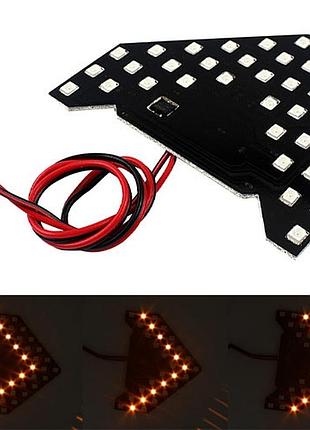 Указатели поворота led для авто на боковое зеркало динамические пара желтые