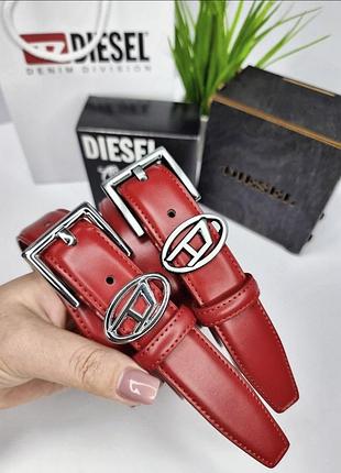 Женский кожаный ремень diesel пряжка серебро, ремень дизель 3 см, брендовый ремень
