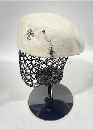 Кеппи chrome hearts, кепи chrome hearts, берет chrome hearts, берет хром хартс, кепка хром хартс, кепи зимняя молочний