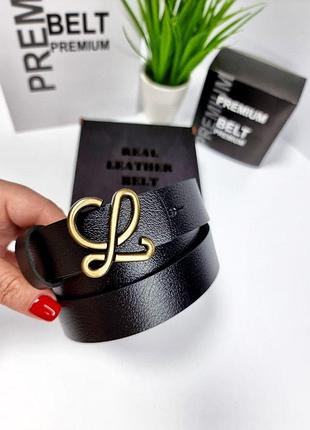 Женский кожаный ремень loewe ширина 3 см, ремень натуральная кожа, ремень с логотипом, брендовый ремень медь