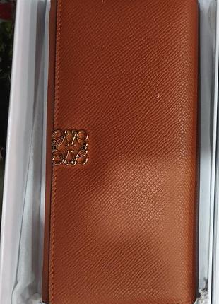 Женский кожаный кошелек loewe, брнндовый кошелек, кошелек натуральная кожа коричневый