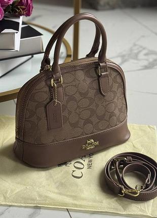 Женская сумка coach, сумка коач, сумка на плечо, офисная сумка, сумка шоппер, деловая сумка світло-коричневий