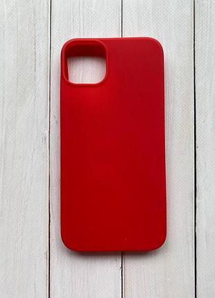 Силиконовый матовый чехол для apple iphone 14 plus красный
