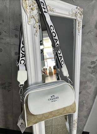 Женская сумка coach в расцветках, сумка коач, брендовая сумка, сумка на плечо, сумка через плечо белый