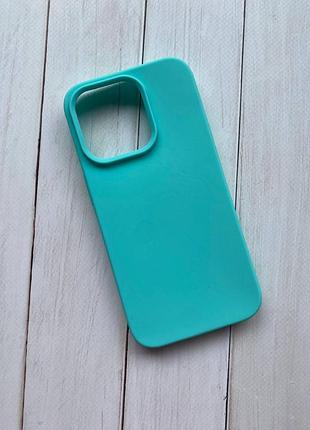 Силиконовый матовый чехол для apple iphone 14 pro бирюзовый