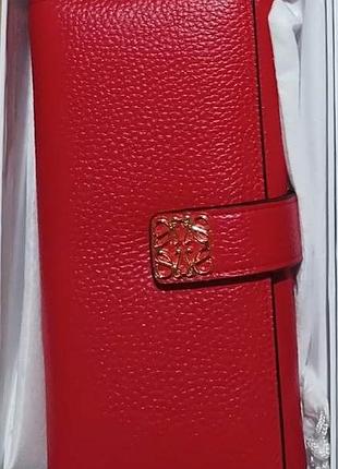 Женский кожаный кошелек loewe, маленький кошелек, кошелек натуральная кожа, складной кошелек розовый