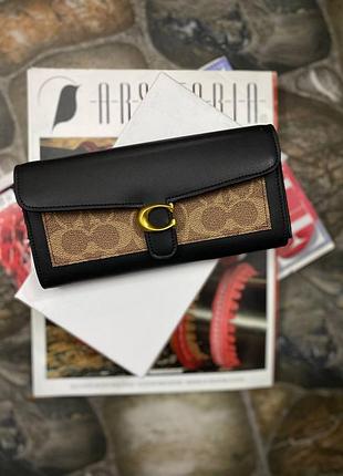 Кожаный кошелек coach в расцветках, кошелек коач, кошелек на кнопке, кошелек брендовый черный