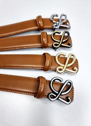 Женский кожаный ремень loewe ширина 3 см, ремень натуральная кожа, ремень с логотипом, брендовый ремень