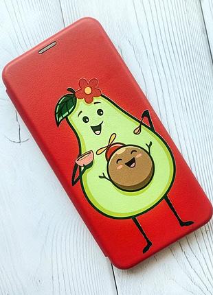 Чохол-книжка з малюнком на xiaomi redmi note 7 / note 7 pro червоний малюк авокадо (принт 309) 2