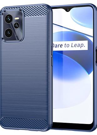 Чехол fiji polished carbon для realme narzo 50a prime (rmx3516) противоударный бампер синий