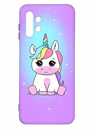 Матовый чехол с черными боками на samsung galaxy a13 4g :: единорог (принт 103)