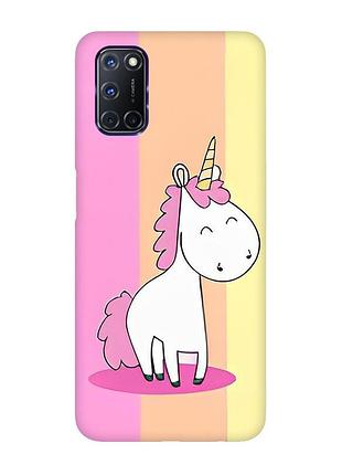 Матовый чехол с черными боками на oppo a52/a72/a92 :: единорог (принт 104)