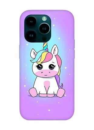Матовый чехол с красными боками на apple iphone 14 pro :: единорог (принт 103)