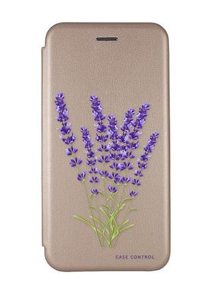 Чохол-книжка з малюнком для samsung galaxy a54 5g золотий :: лаванда (принт 28)